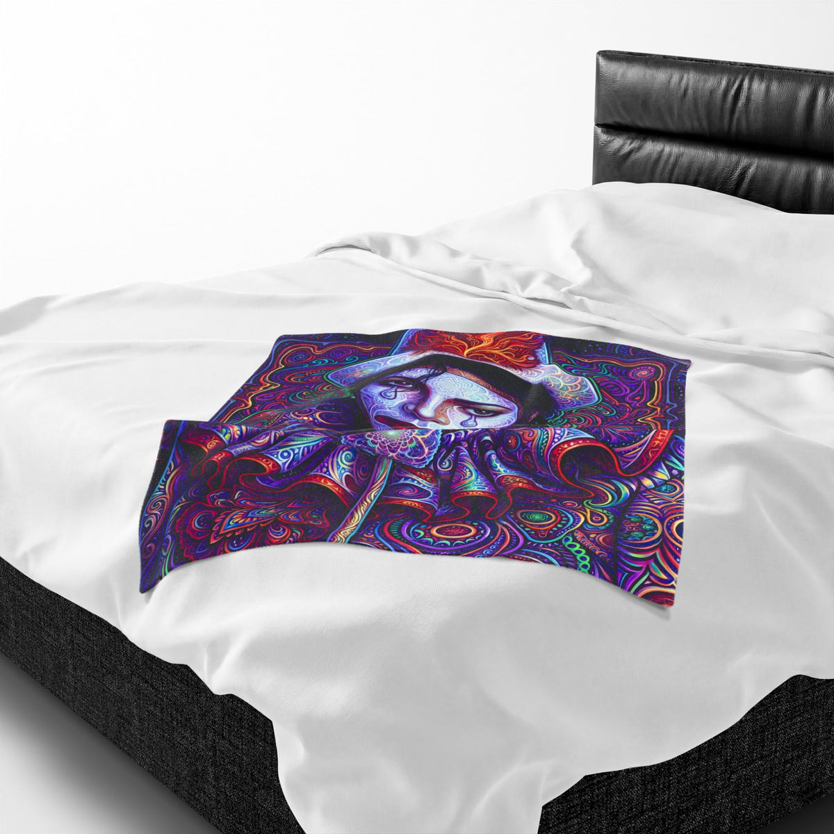 Psychedelic DMT Clown Velveteen Plush Blanket