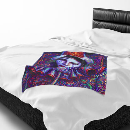 Psychedelic DMT Clown Velveteen Plush Blanket