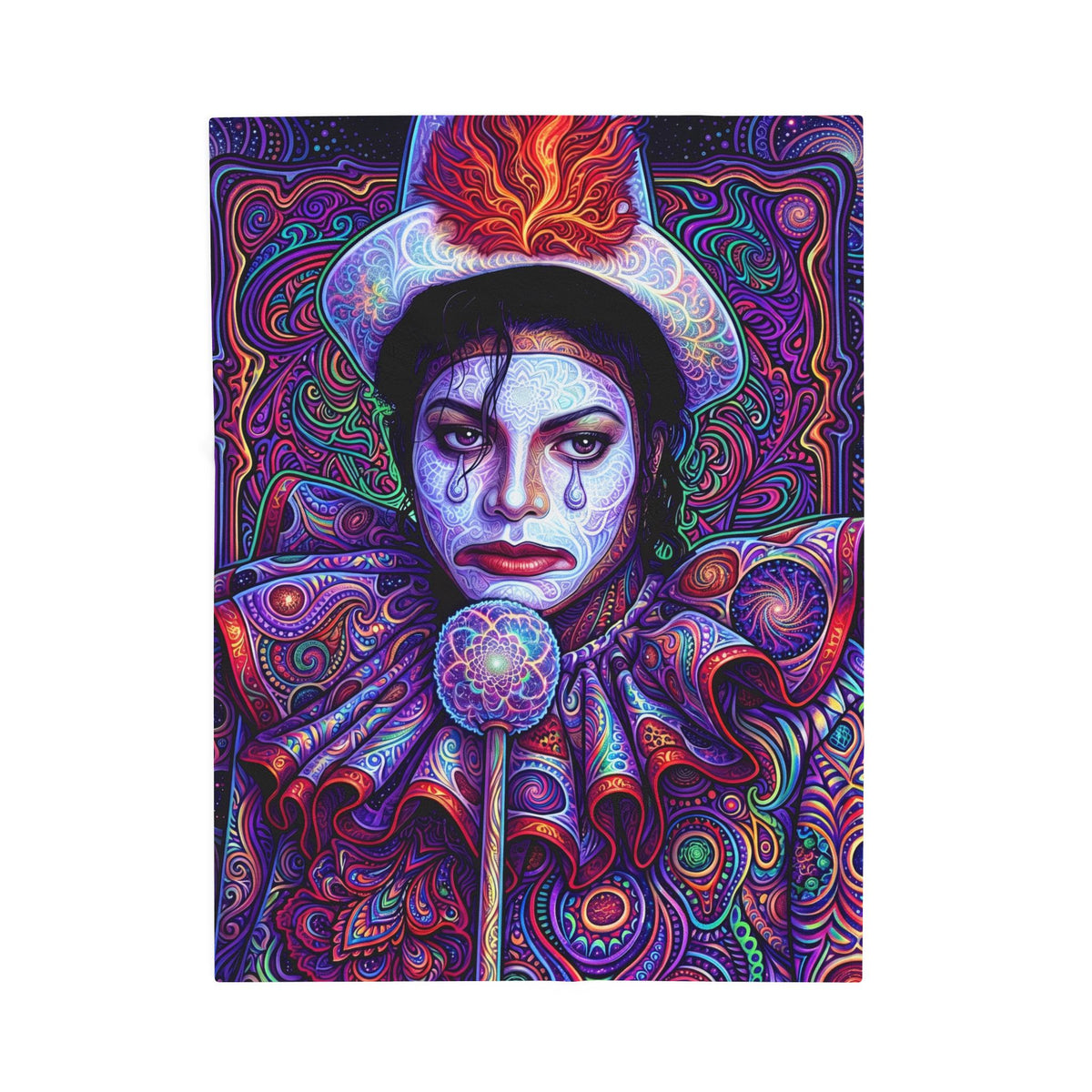 Psychedelic DMT Clown Velveteen Plush Blanket