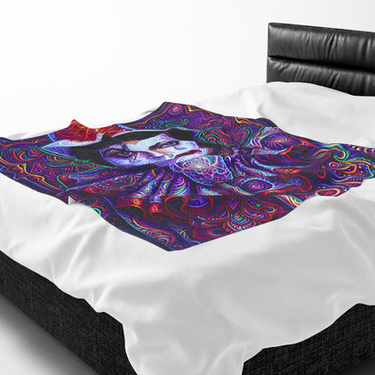 Psychedelic DMT Clown Velveteen Plush Blanket