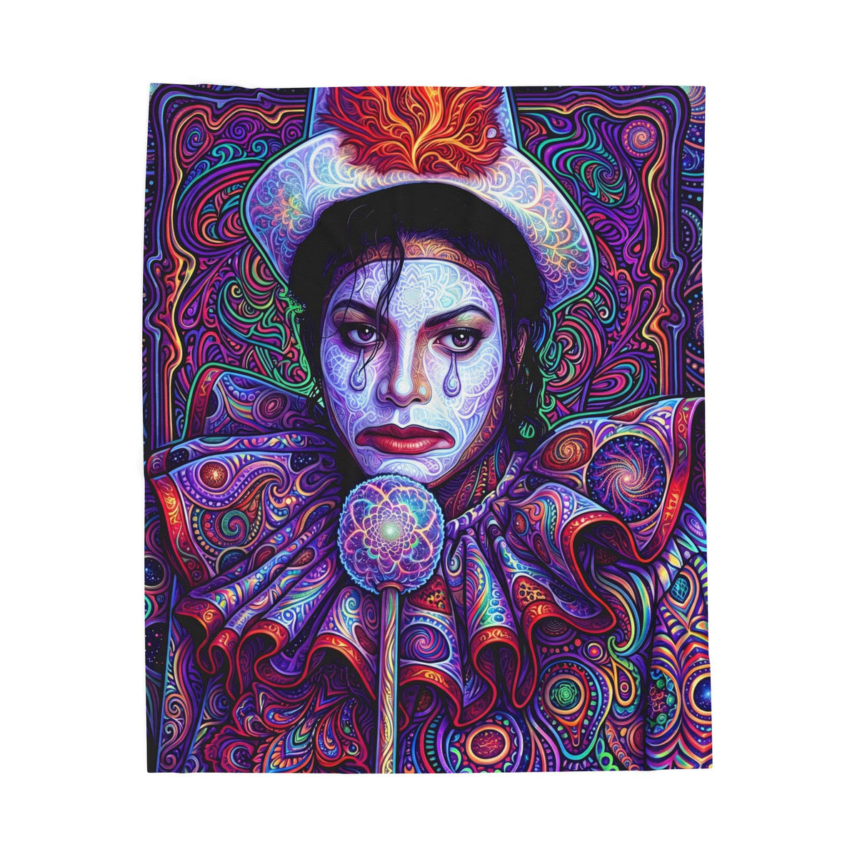 Psychedelic DMT Clown Velveteen Plush Blanket