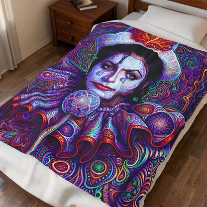 Psychedelic DMT Clown Velveteen Plush Blanket
