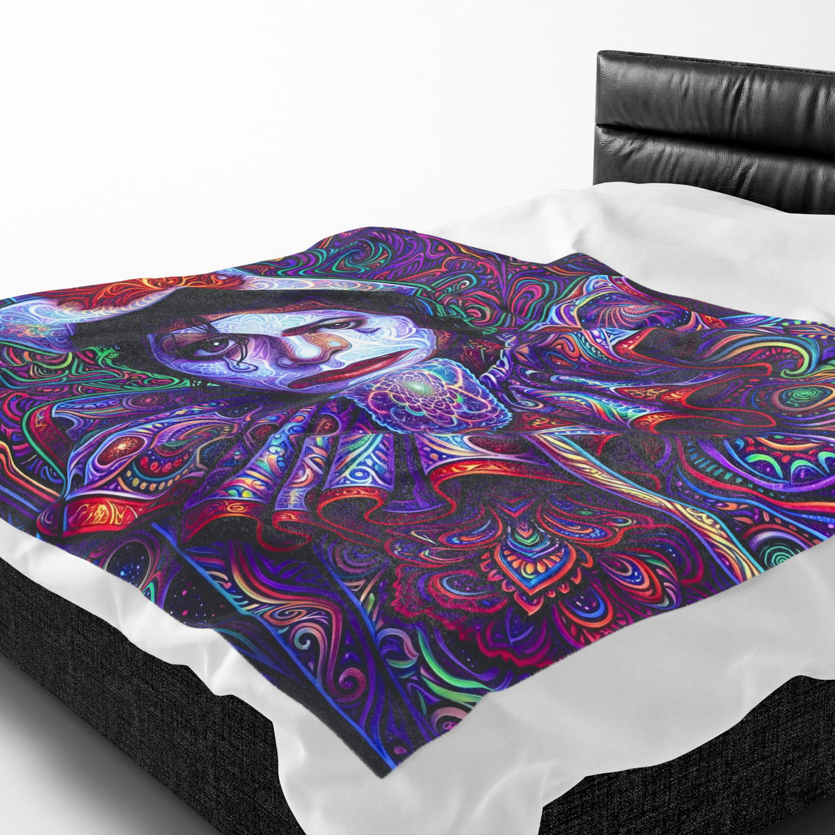 Psychedelic DMT Clown Velveteen Plush Blanket