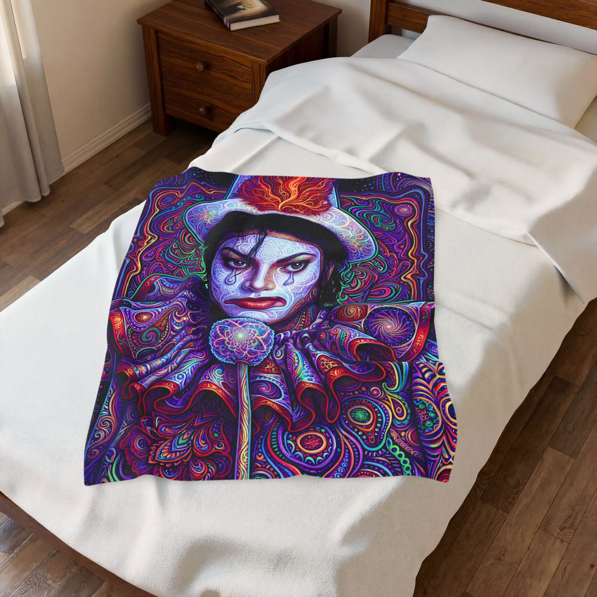 Psychedelic DMT Clown Velveteen Plush Blanket